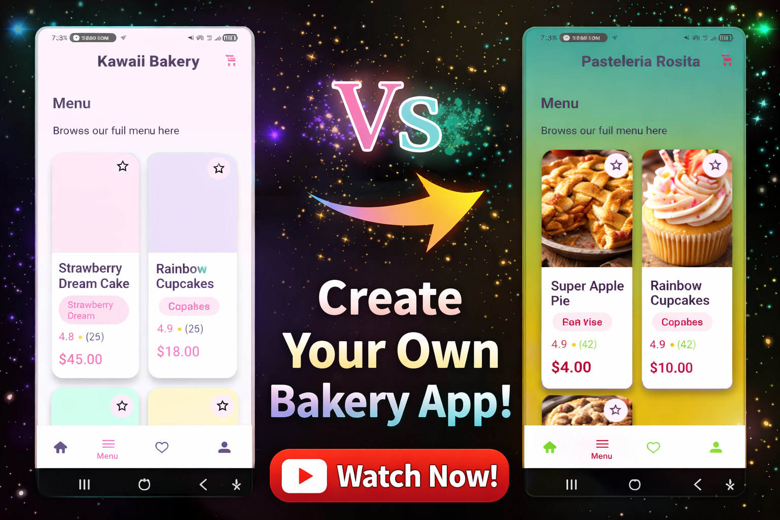 Kawaii Bakery Style App Builder – Premium